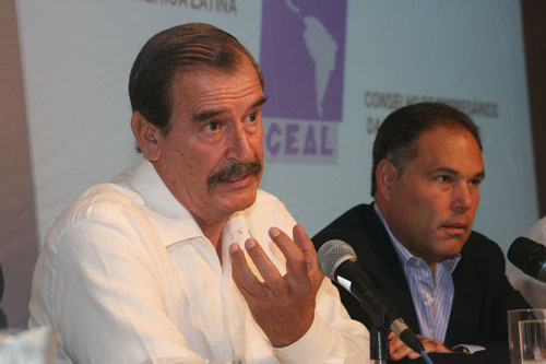 Ex Presidente FOX de Mexico y el Canciller Samuel Lewis Navarro
