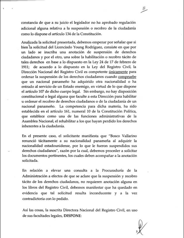 Resolución expedida por la Dirección Nacional de Registro Civil - Bosco Vallarino - Pagina 3